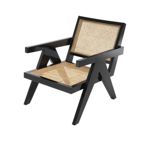 Wooden rattan arm chair