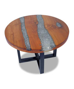 Resin wood round coffee table